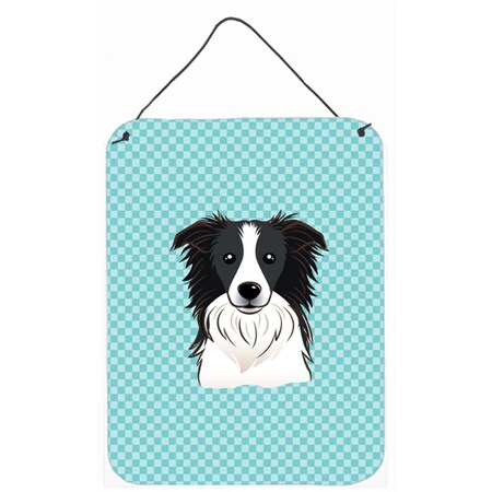 Carolines Treasures Checkerboard Blue Border Collie Wall and Door Hanging Prints BB1179DS1216